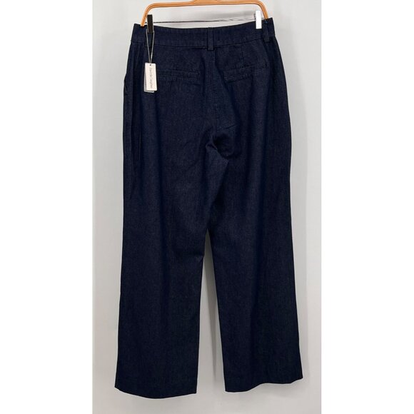 Favorite Daughter Vienna Wide Leg Pants Size 14 Dark Wash Denim High Rise Cotton - Picture 2 of 13